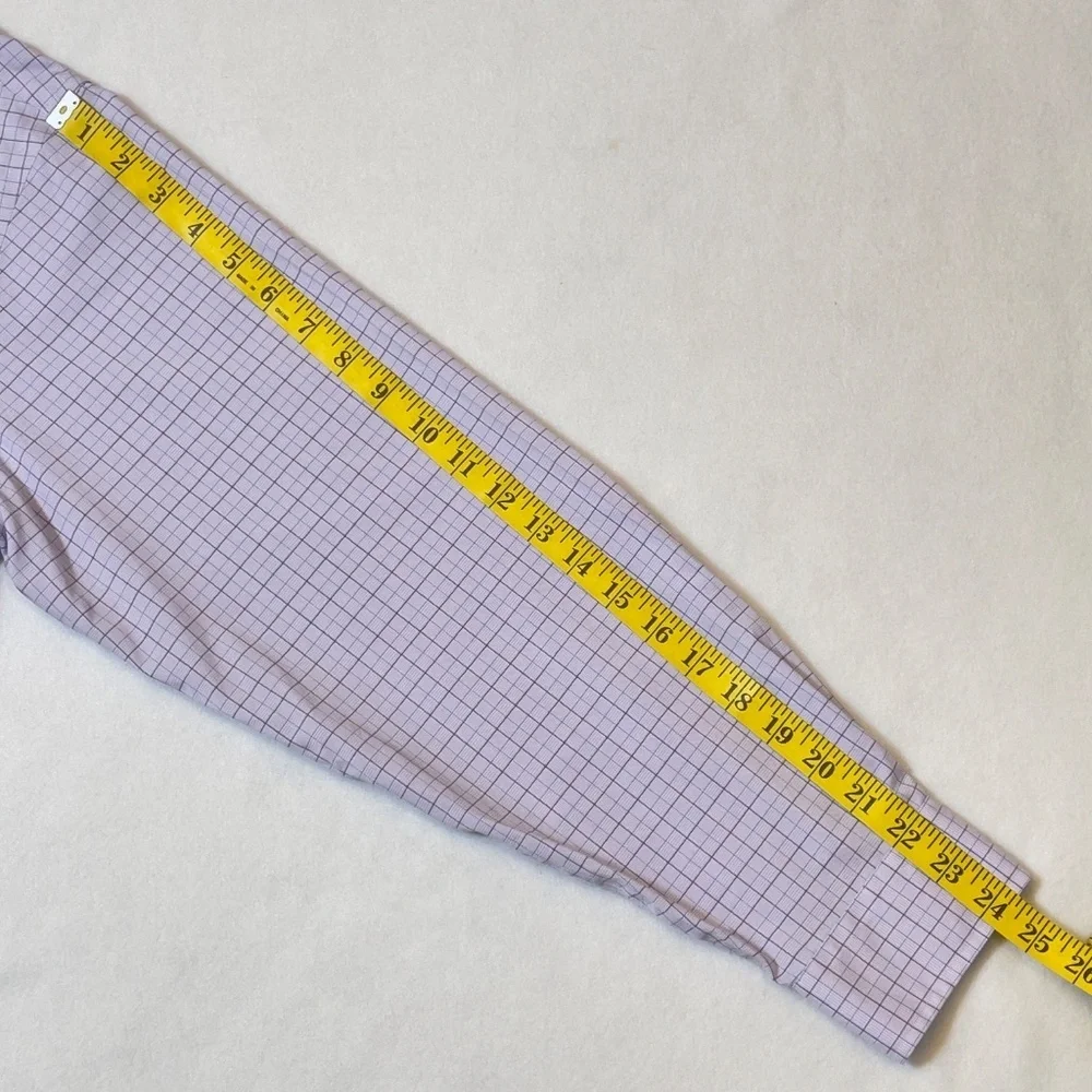 Jos A Bank Traveler Men'sTraditional Fit Lavender Check Shirt Size 16/34 - Picture 12 of 14